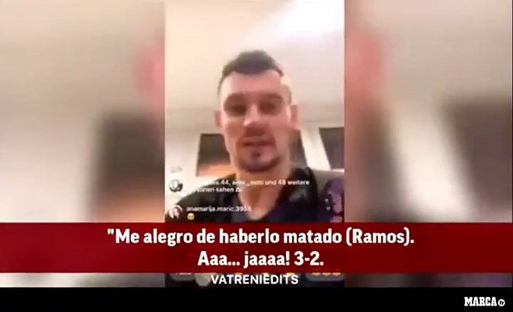 La burla de Lovren a Sergio Ramos y a España en Instagram Live