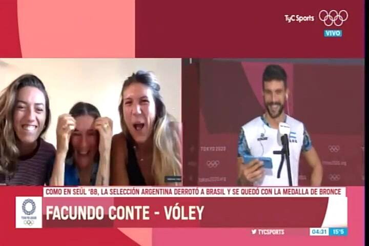 Facundo Conte videollamada con familia