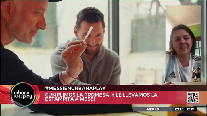 El momento en que Andy le entregó la estampita a Messi y la emoción de Juliana