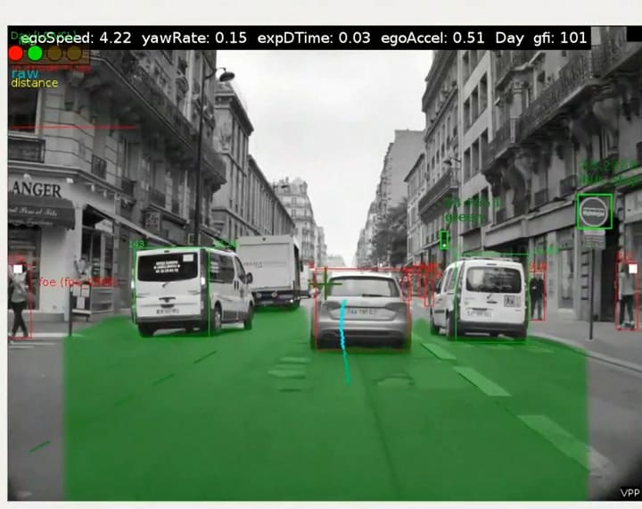 Cómo es un viaje en un vehículo autónomo visto desde sus cámaras