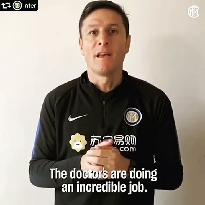 Javier Zanetti también mando un mensaje para la toma de conciencia mundial vía redes sociales