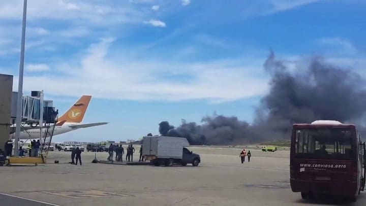 Un jet privado se estrelló en el Aeropuerto de Maiquetía, Venezuela