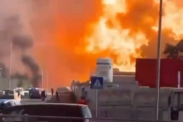 Explosión en una estación de servicio de Roma