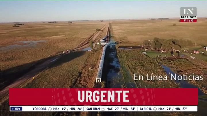 Al menos 17 heridos tras el descarrilamiento de un tren cerca de Olavarría