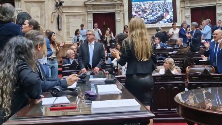 Carignano desenchufó los micrófonos en la sesión.