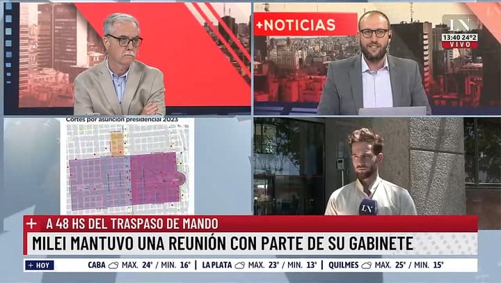 Como sera el recorrido de Milei el dia de su asuncion como presidente