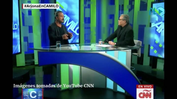 El momento en que Arjona se va del piso de CNN
