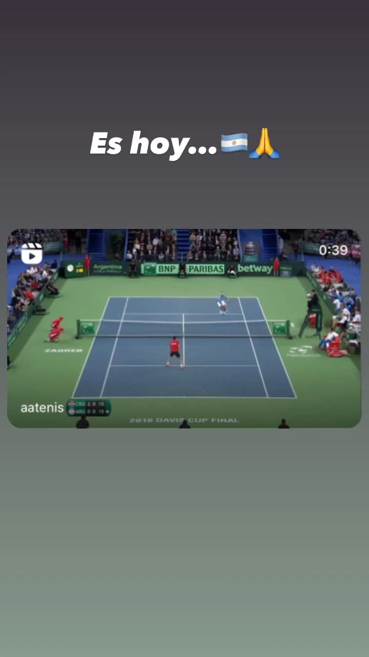 Juan Martín Del Potro mostró su apoyo a la selección con un curioso e increíble punto contra Croacia