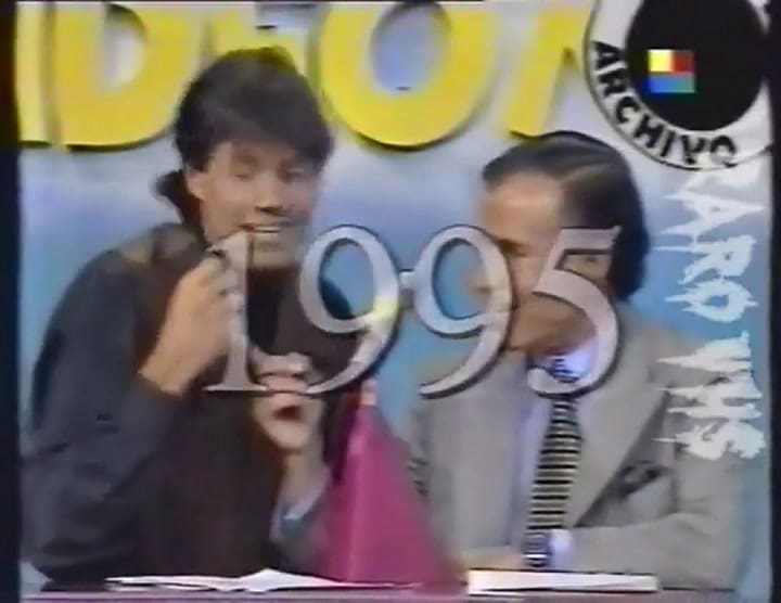Menem en Videomatch, en el año 1995 - Fuente: RaroVHS