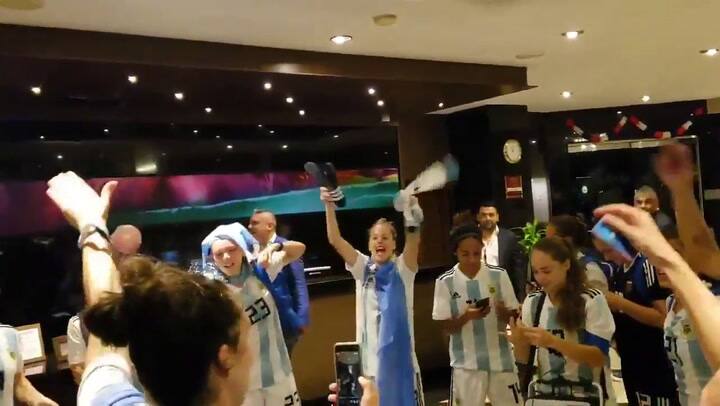 El festejo de las chicas tras la clasificación - Fuente: Selección Argentina