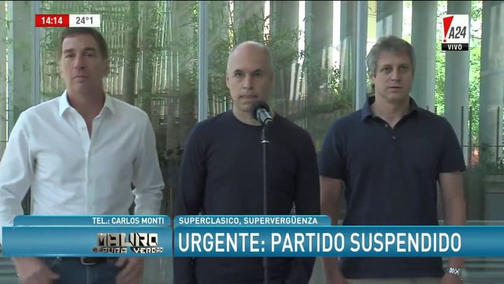 Larreta hablo sobre la suspensión de la final de la Copa - Fuente: A24