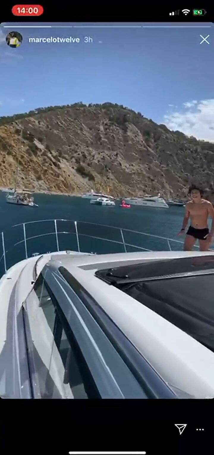 Marcelo, de Real Madrid, disfruta del Mediterráneo en un yate'