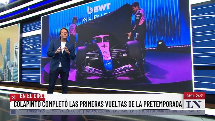 Colapinto completo las primeras vueltas de la pretemporada en el circuito de Barcelona