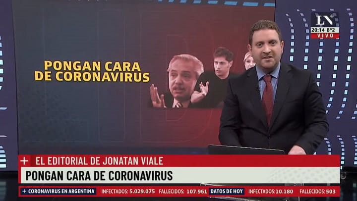 Jony Viale: 'Pongan cara de coronavirus'