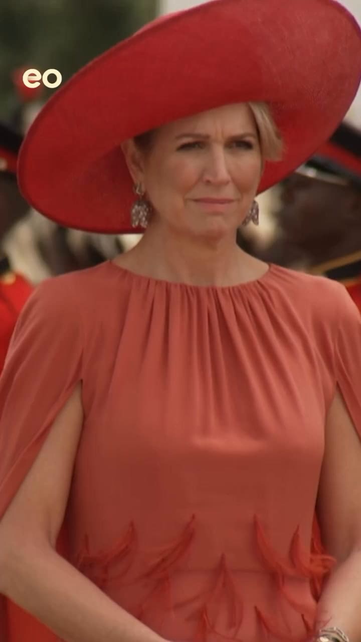 El elegante vestido con plumas que usó Máxima Zorreguieta en Kenia