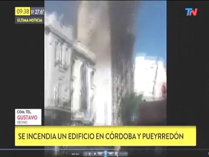 Imágenes del incendio en Córdoba y Pueyrredón