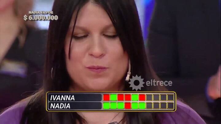 Nadia volvió a ganar en Los 8 escalones y celebró saltando descalza