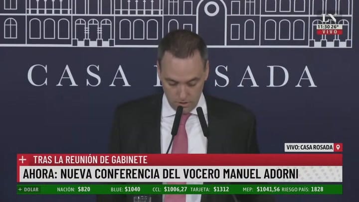 Adorni: "Se dictara un protocolo para el orden publico"; Bullrich dará los detalles esta tarde