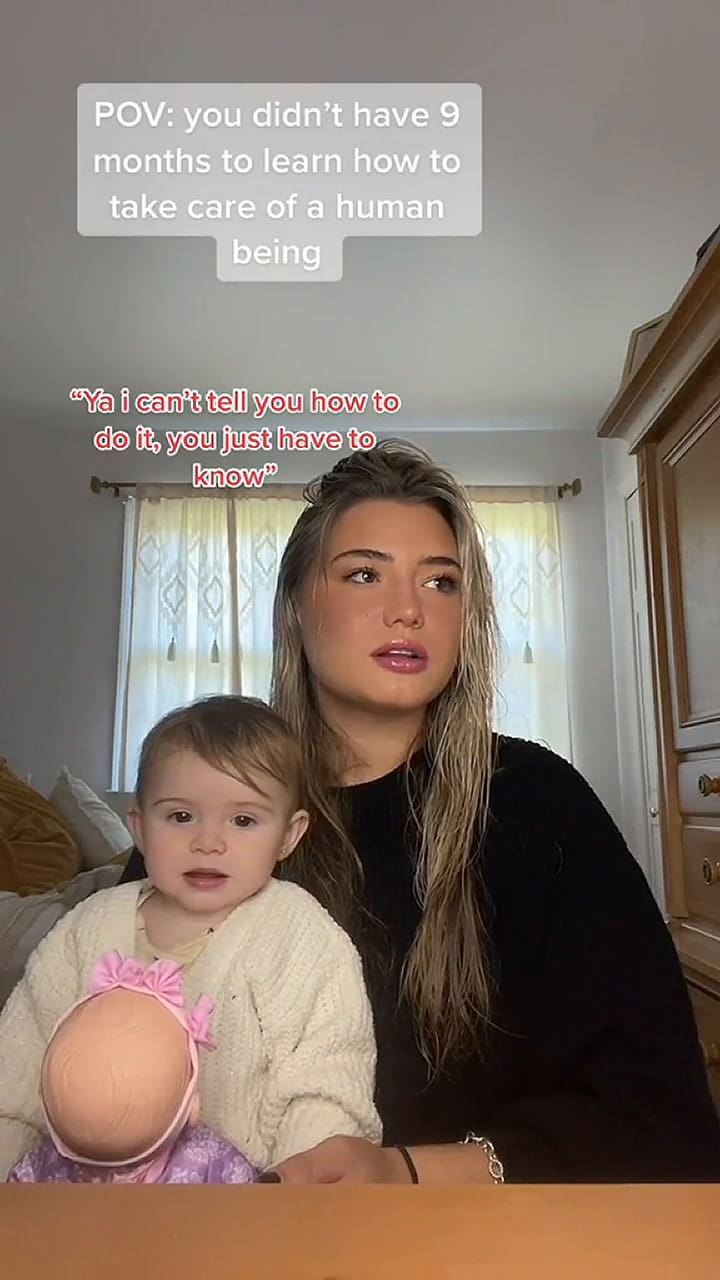 En TikTok, Kayla cuenta cómo se ha adaptado a la vida con una bebé que llegó de sorpresa
