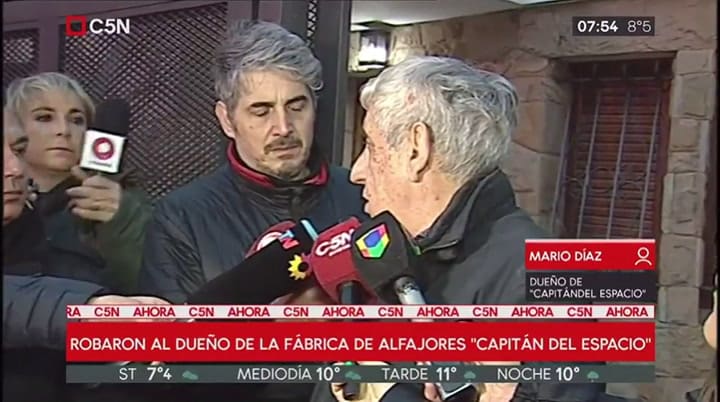 Marío Díaz, el dueño de Capitán del espacio, habló con la prensa tras el robo que sufrió - C5N