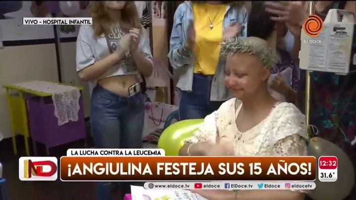 Le festejaron los 15 años en la sala oncológica - Fuente: eldoce tv