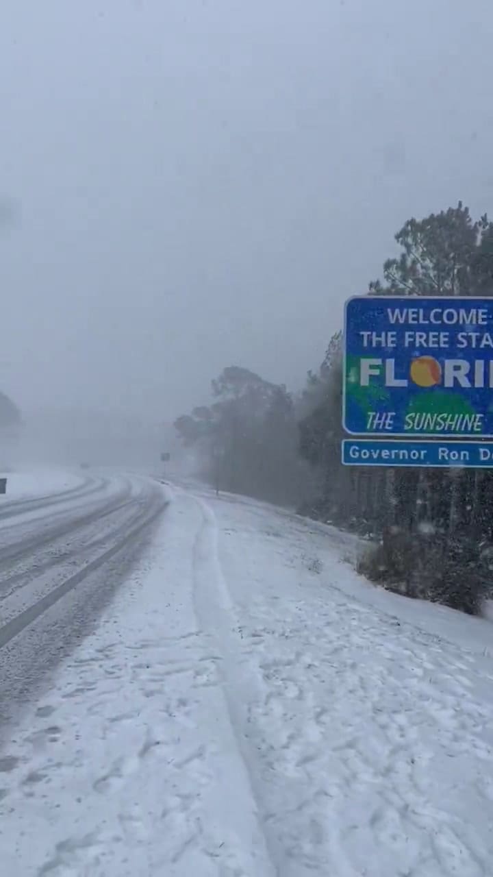 Intensas nevadas en el estado de Florida
