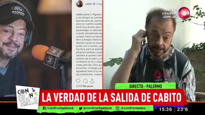 Cabito habló en Confrontados sobre su salida de Basta de todo - Fuente: El Nueve
