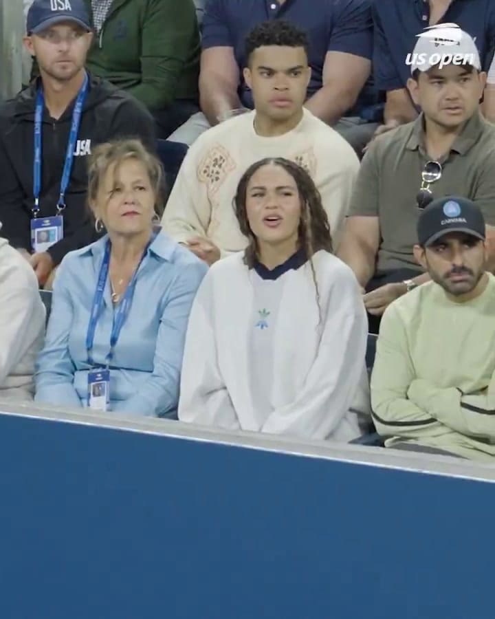 Trinity Rodman durante el partido de Ben Shelton