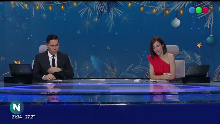 Cristina Pérez y Rodolfo Barili se abrazan antes de sus vacaciones - Fuente: Twitter @telefenoticias