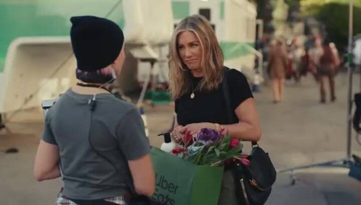 Jennifer Aniston y David Schwimmer en el Super Bowl