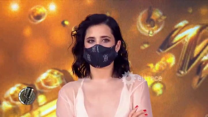 Cantando 2020. Flor Torrente y Tyago Griffo, en un incómodo momento - Fuente: eltrece