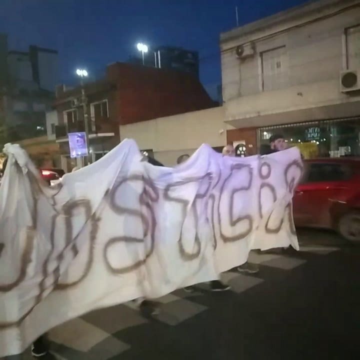 Marcha por el crimen del repartidor de delivery Manuel López Ledesma en Tres de Febrero