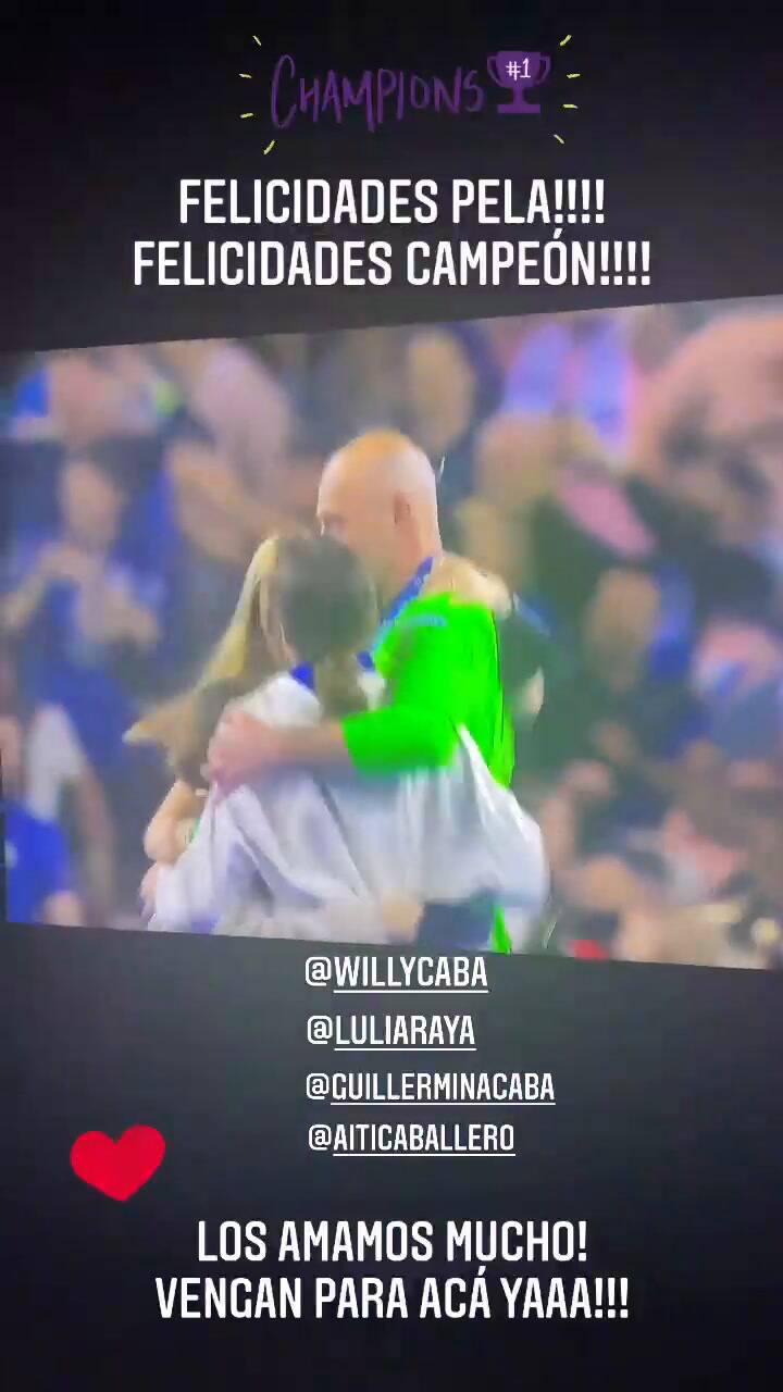 Evangelina Anderson y Demichelis felicitaron a Willy Caballero por la Champions