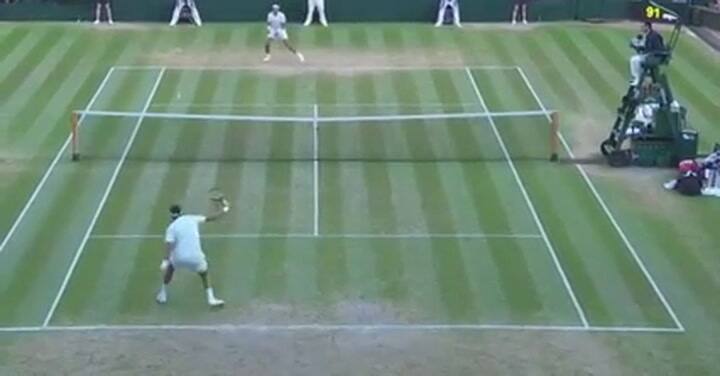 La espectacular palomita de Del Potro en el quinto set del partido ante Nadal