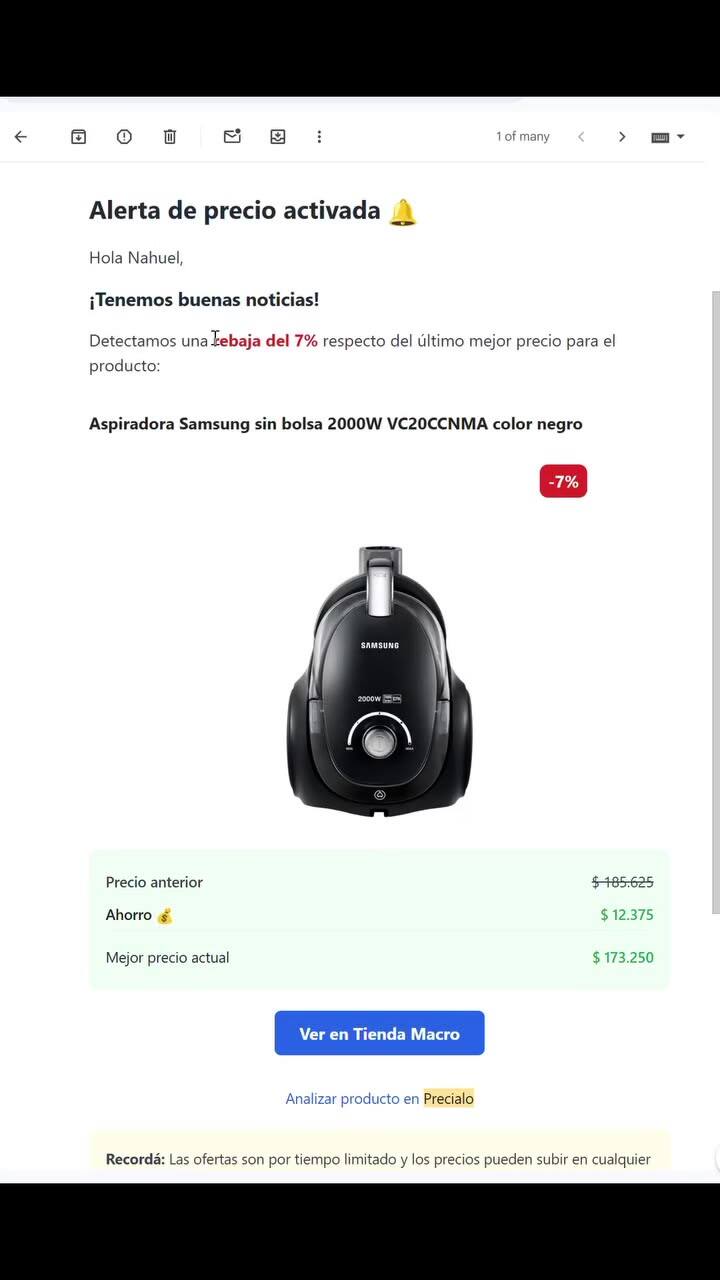 Cómo activar alertas en Precialo