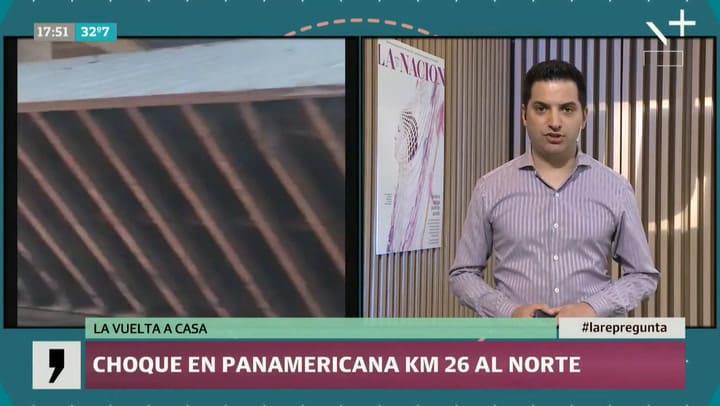 Un camión contenedor aplastó a un auto en la Panamericana