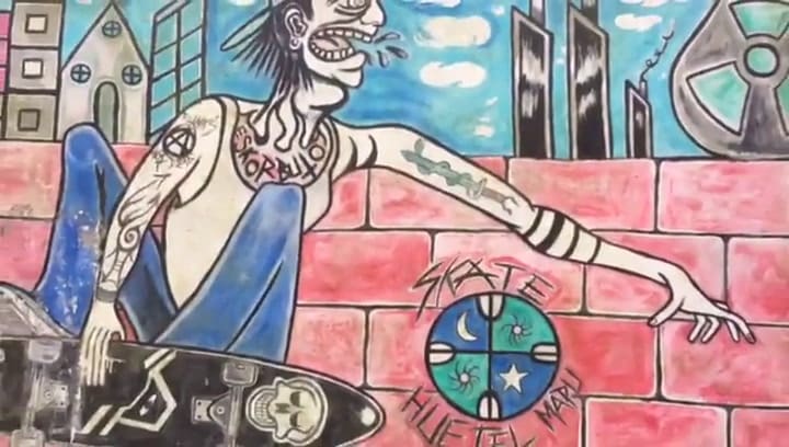 El mural que pintó Santiago Maldonado