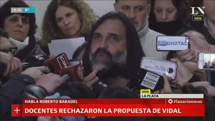 Paritarias docentes: Baradel habla acerca del rechazo a la propuesta de Vidal