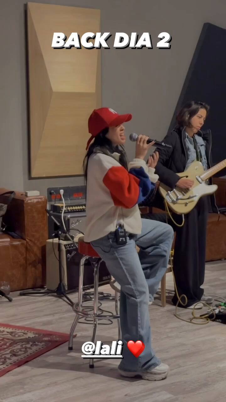 Lali en el ensayo del Cris Morena Day