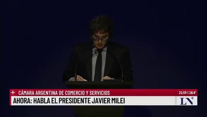 Discurso de Milei en la Cámara de Comercio