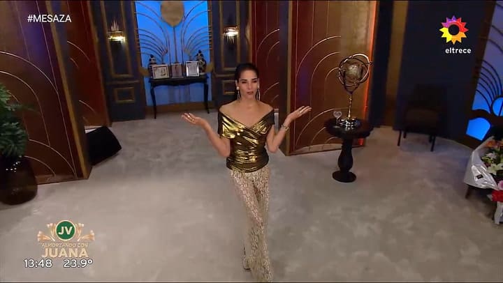 El look de Jauna Viale que desperto suspiros en el Almorzando