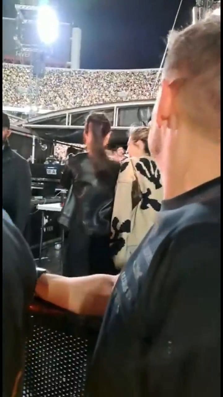 Dakota Johnson en el show de Coldplay en River (Video: TikTok @tami.huergo)