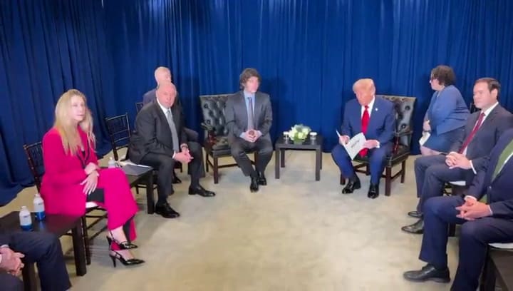 Trump da su apoyo a Milei, en la reunión bilateral