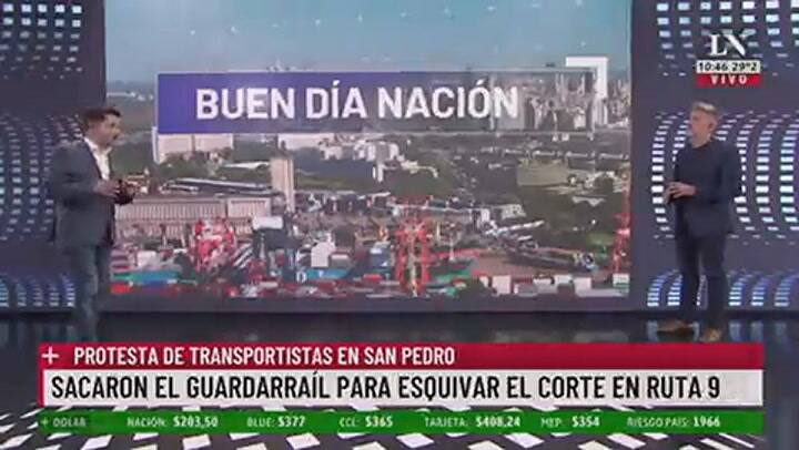 Dos hombres sacaron el guardarraíl para evitar el corte de la ruta 9