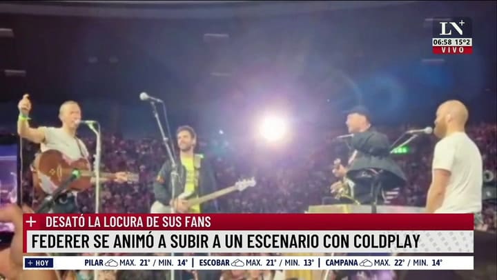 Roger Federer subió al escenario con Coldplay