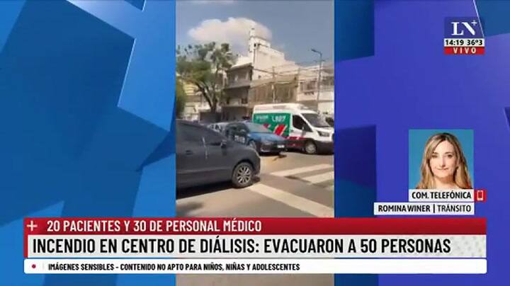 Incendio en clínica de la paternal: oxigenan a pacientes por inhalación de humo