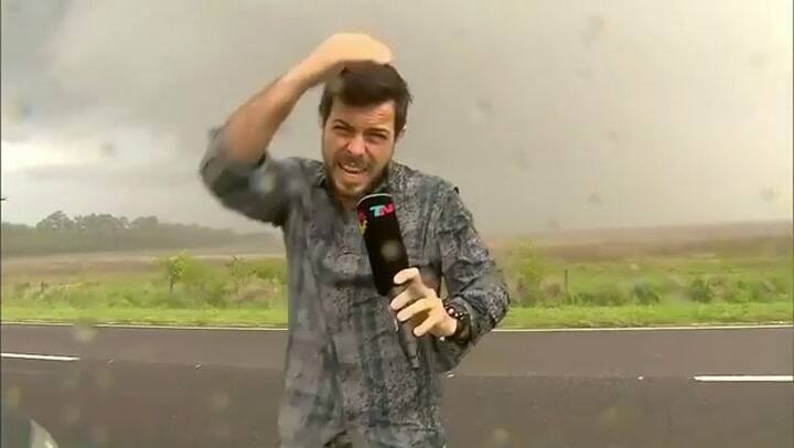 Así granizaba cuando una piedra le pegó al camarógrafo de TN – Fuente: Instagram