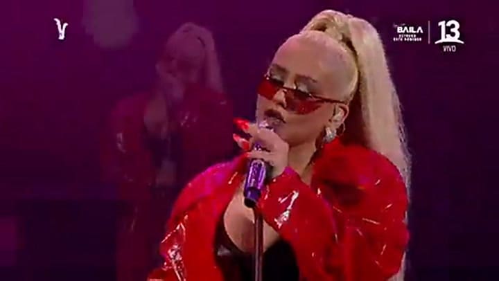 Christina Aguilera interpretó 'Pero me acuerdo de ti' en Viña del Mar 2023