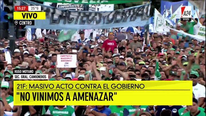 Hugo Moyano: 'No tengo miedo de ir preso'