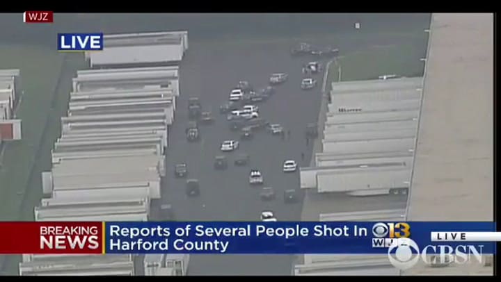 Primeras imágenes del tiroteo en Maryland - Fuente: CBS News
